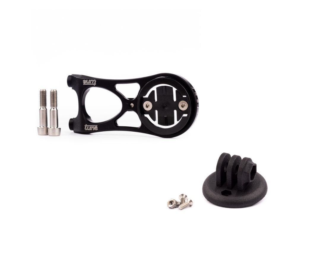 Porteur Vorbauhalterung für Fahrradcomputer mit GoPro-Adapter für GT 4.0, schwarz